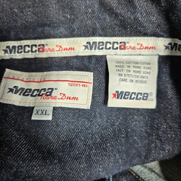 Vintage Mecca Denim Jacket Mens XXLarge Dark Wash Streetwear Hip Hop Rap 80s 90s - Picture 3 of 12